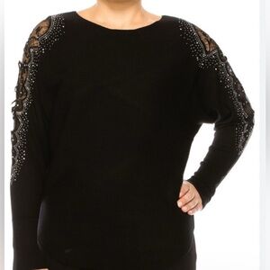 Liv Milano embroidery long sleeve sweater top S